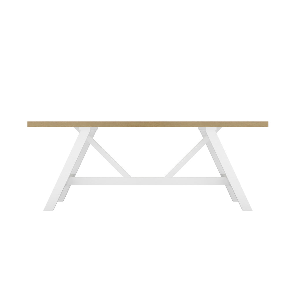 Nantucket White & Latte Wood Rectangle Dining Table | 8 Seater